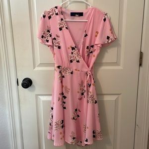Pink floral wrap dress from Altard State